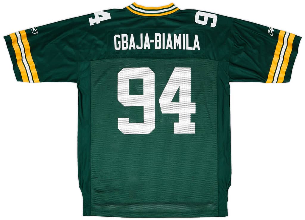 2005-06 Green Bay Packers Gbaja-Biamila #94 Reebok On Field Home Jersey - 9/10 - (XL)