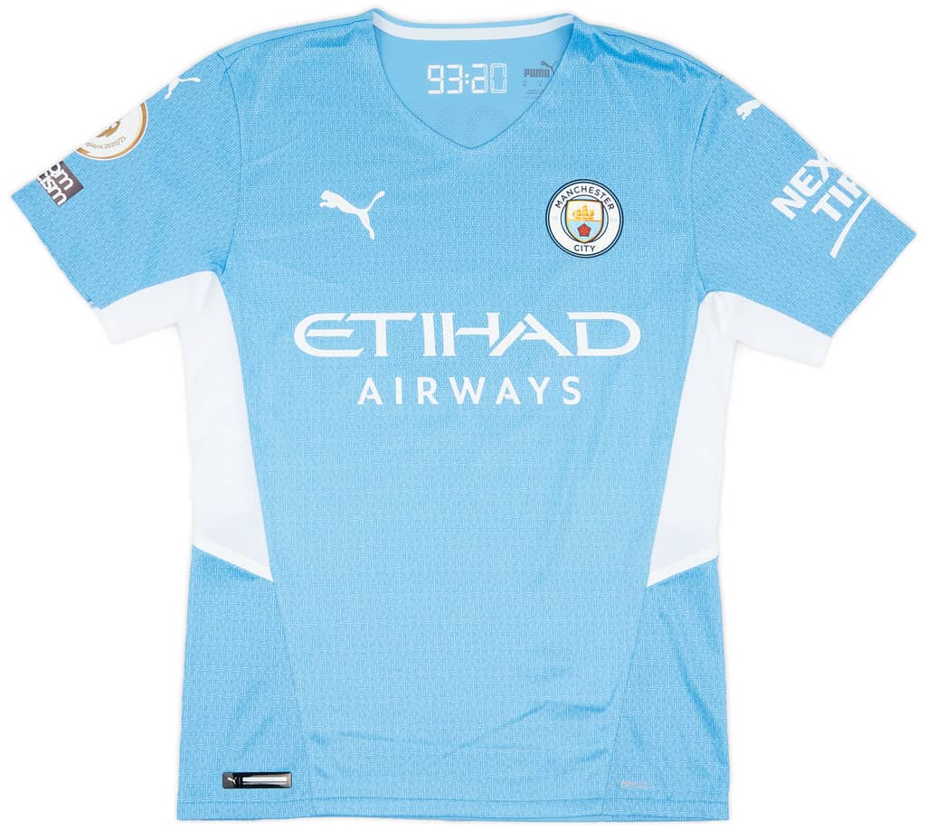 2021-22 Manchester City Match Issue Home Shirt Stones #5