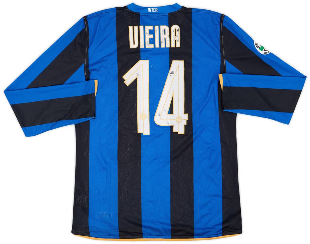 2008-09 Inter Milan Match Issue Home L/S Shirt Vieira #14