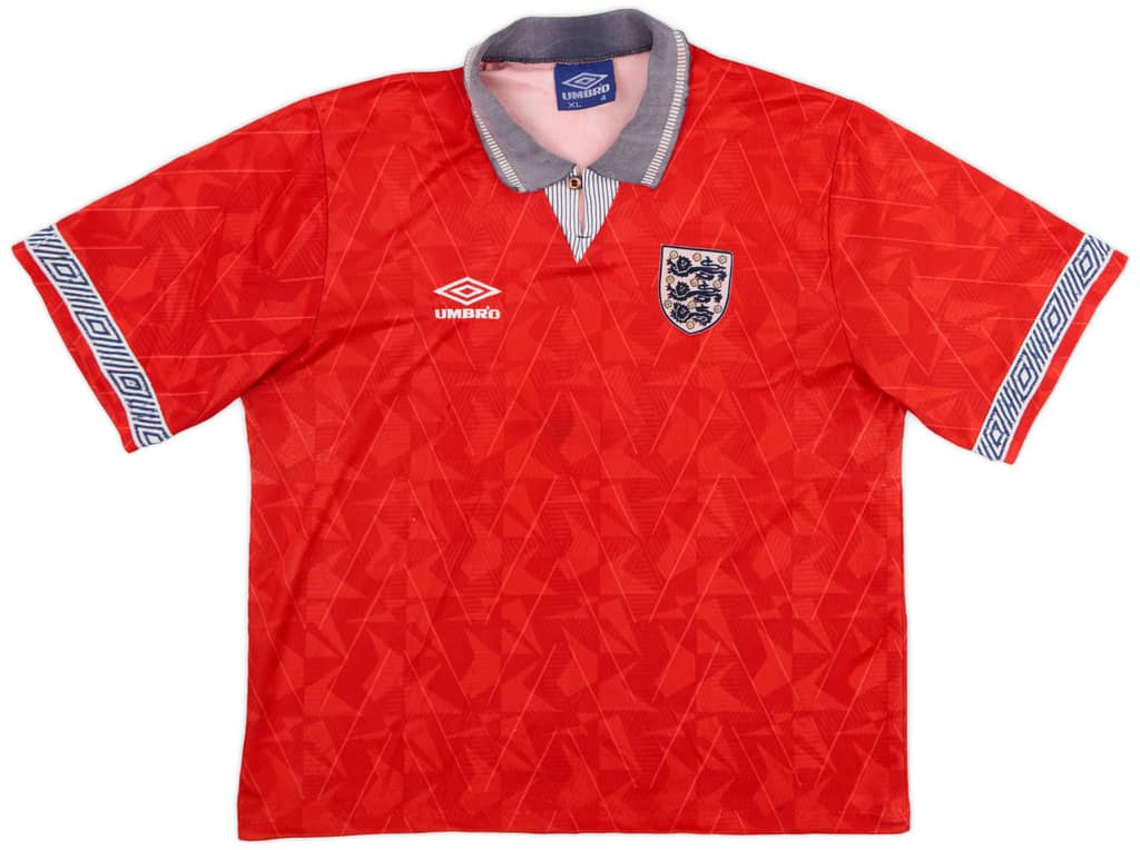 1990-93 England Away Shirt - 5/10 - (XL)