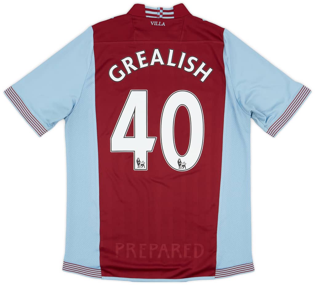 2013-14 Aston Villa Home Shirt Grealish #40 - 6/10 - (L)