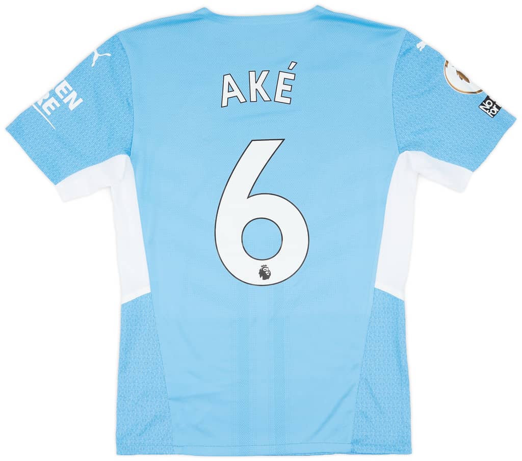2021-22 Manchester City Match Issue Home Shirt Ake #6