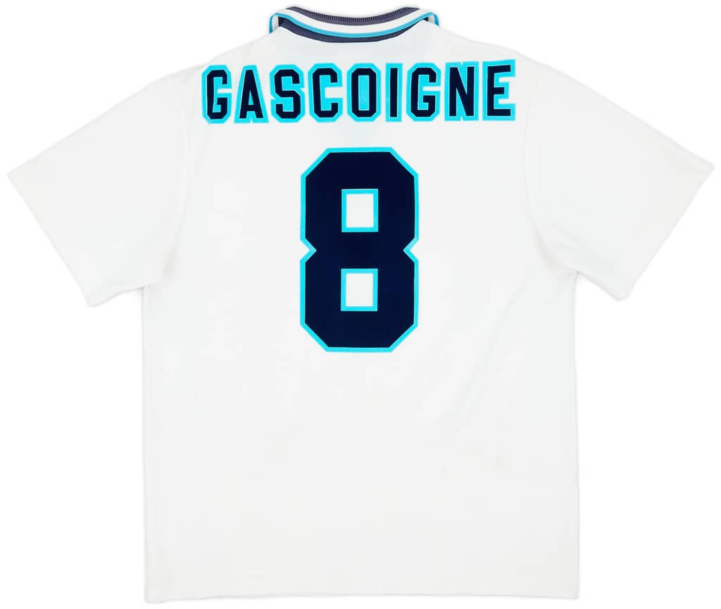 1995-97 England Home Shirt Gascoigne #8 - 7/10 - (XL)