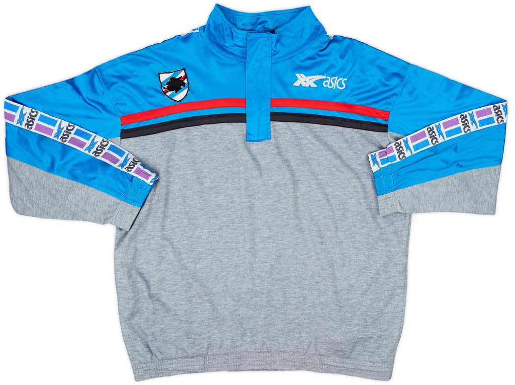 1990-91 Sampdoria Asics 1/4 Zip Track Jacket - 9/10 - (3XL)