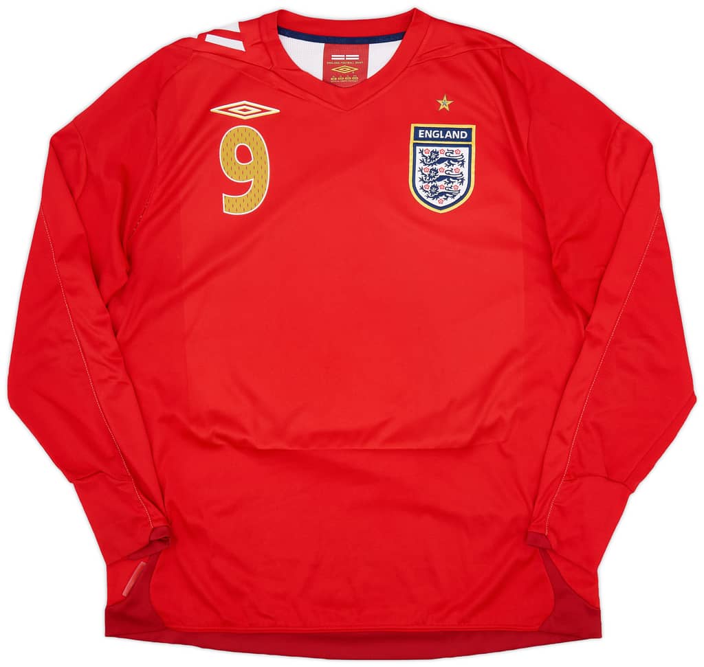 2006-08 England Away L/S Shirt Rooney #9 - 9/10 - (XL)