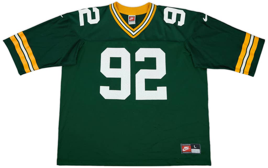 1997-98 Green Bay Packers White #92 Nike Home Jersey - 9/10 - (L)