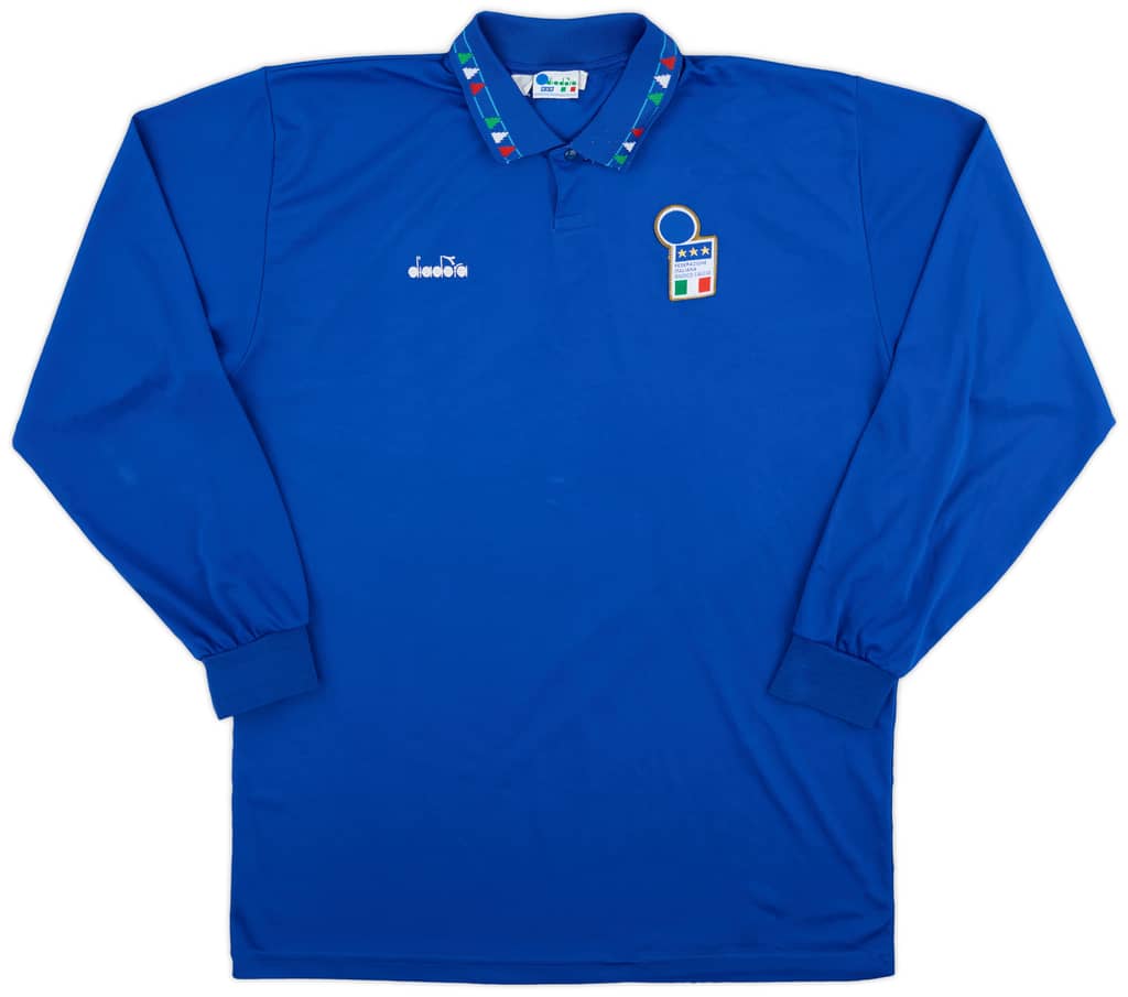 1992-93 Italy Home L/S Shirt - 8/10 - (XL)