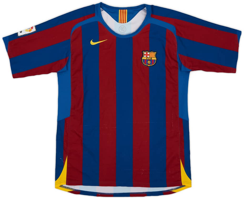 2005-06 Barcelona Home Shirt - 8/10 - (XL.Boys)
