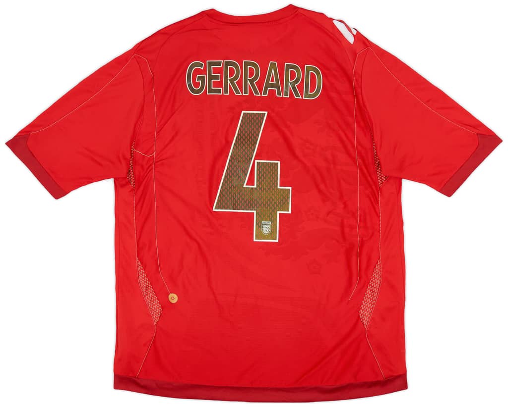 2006-08 England Away Shirt Gerrard #4 - 6/10 - (XL)