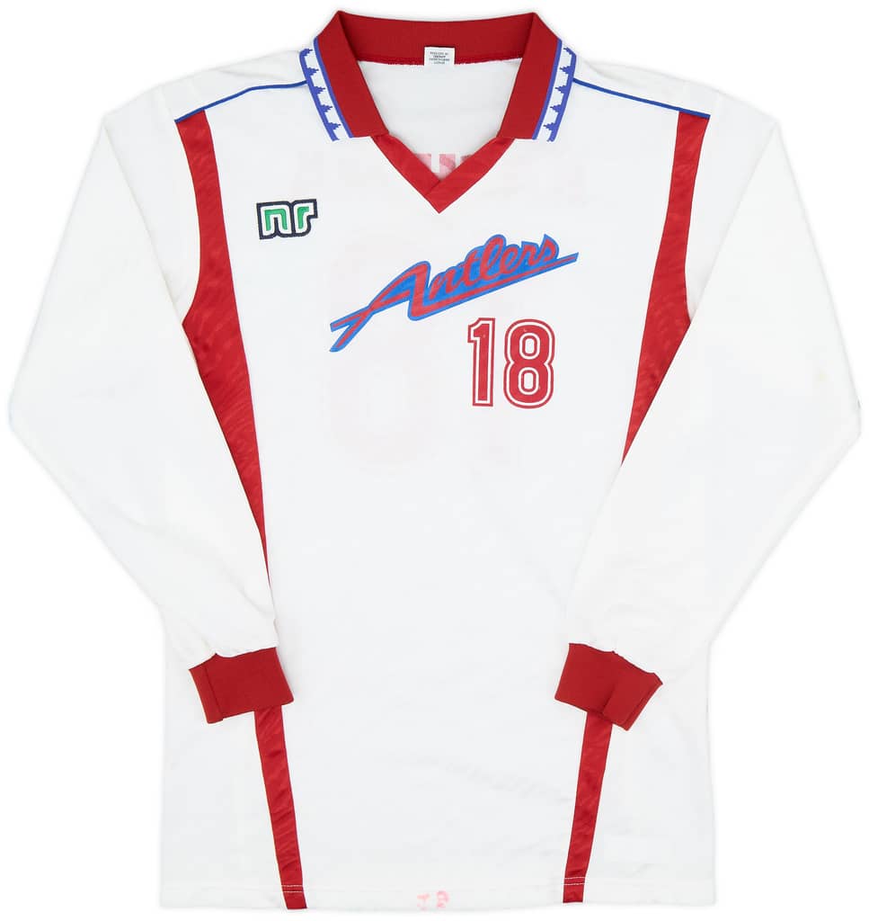 1992-93 Kashima Antlers Away L/S Shirt #18 - 9/10 - (XL.Boys)