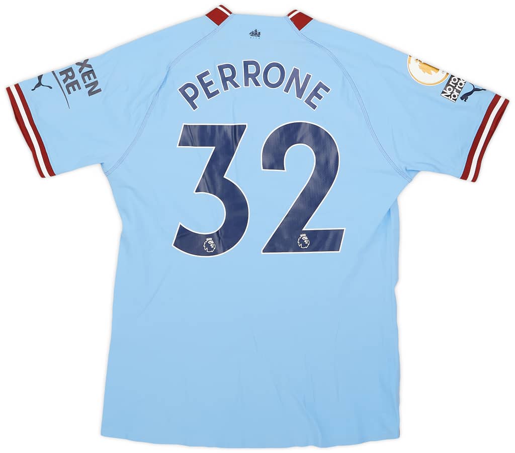 2022-23 Manchester City Match Issue Home Shirt Perrone #32