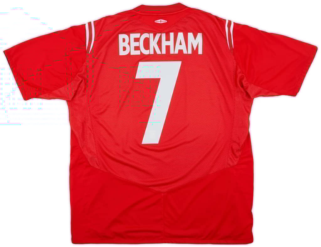 2004-06 England Away Shirt Beckham #7 - 7/10 - (L)