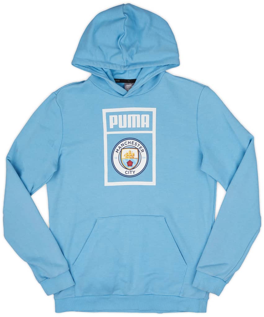 2019-20 Manchester City Puma Hooded Sweat Top - 6/10 - (XL.Boys)