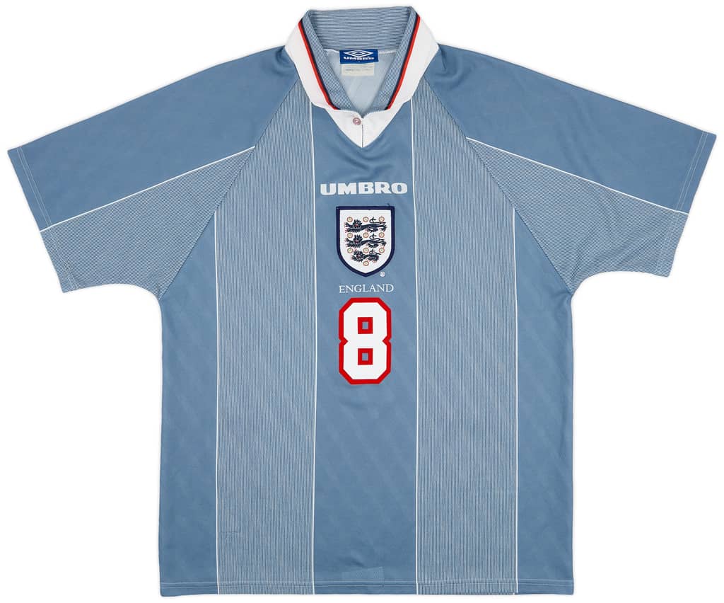 1996-97 England Away Shirt Gascoigne #8 - 9/10 - (L)