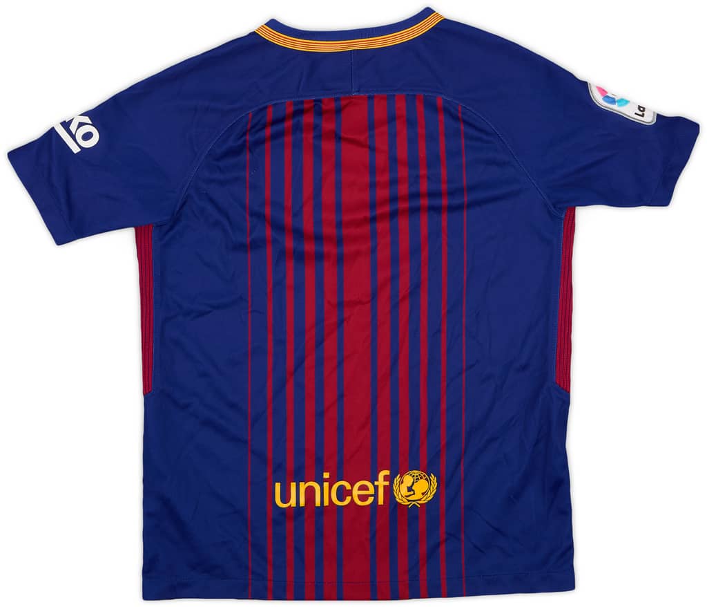 2017-18 Barcelona Home Shirt - 8/10 - (M.Boys)