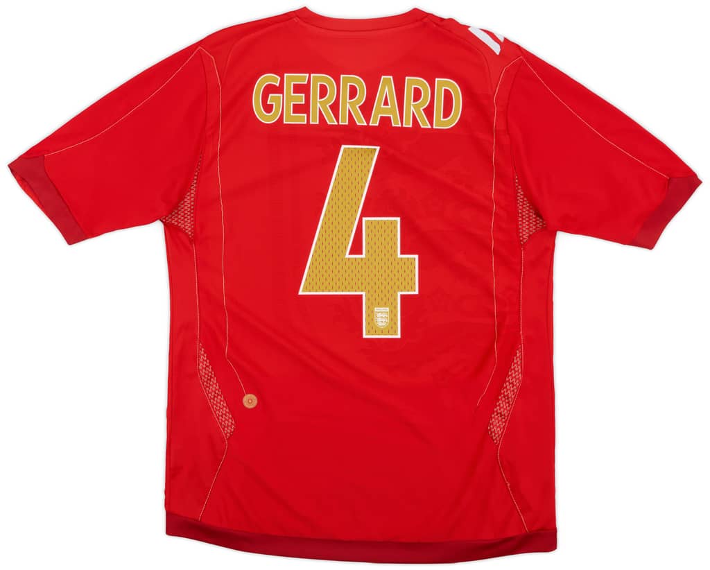 2006-08 England Away Shirt Gerrard #4 - 6/10 - (M)