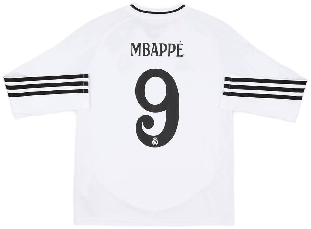 2024-25 Real Madrid Home L/S Shirt Mbappe #9 (KIDS)