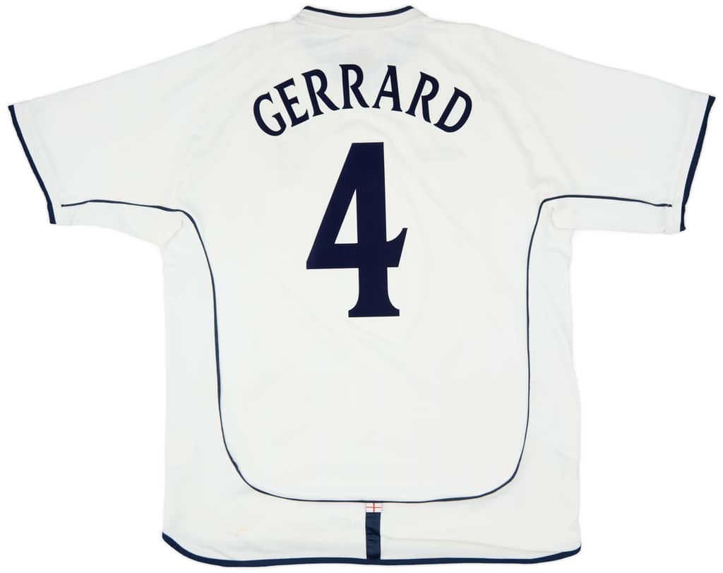 2001-03 England Home Shirt Gerrard #4 - 5/10 - (XL)