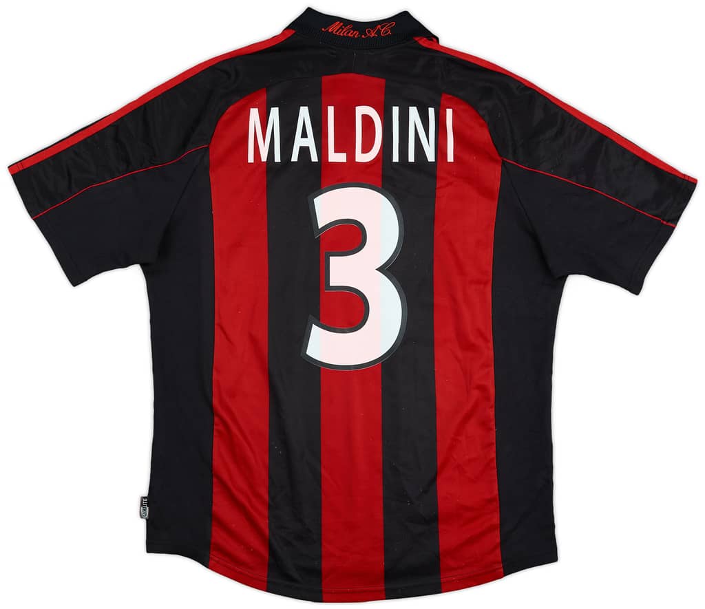2000-02 AC Milan Home Shirt Maldini #3 - 6/10 - (L)