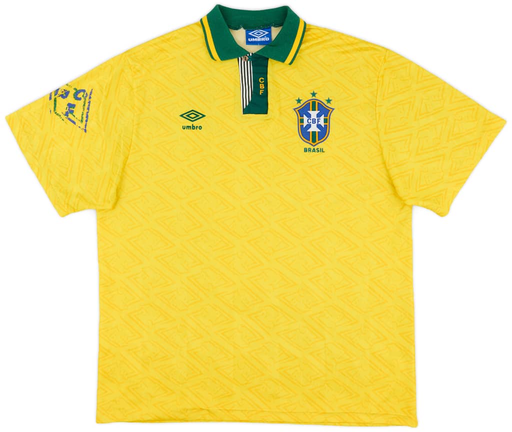 1991-93 Brazil Home Shirt - 7/10 - (L)