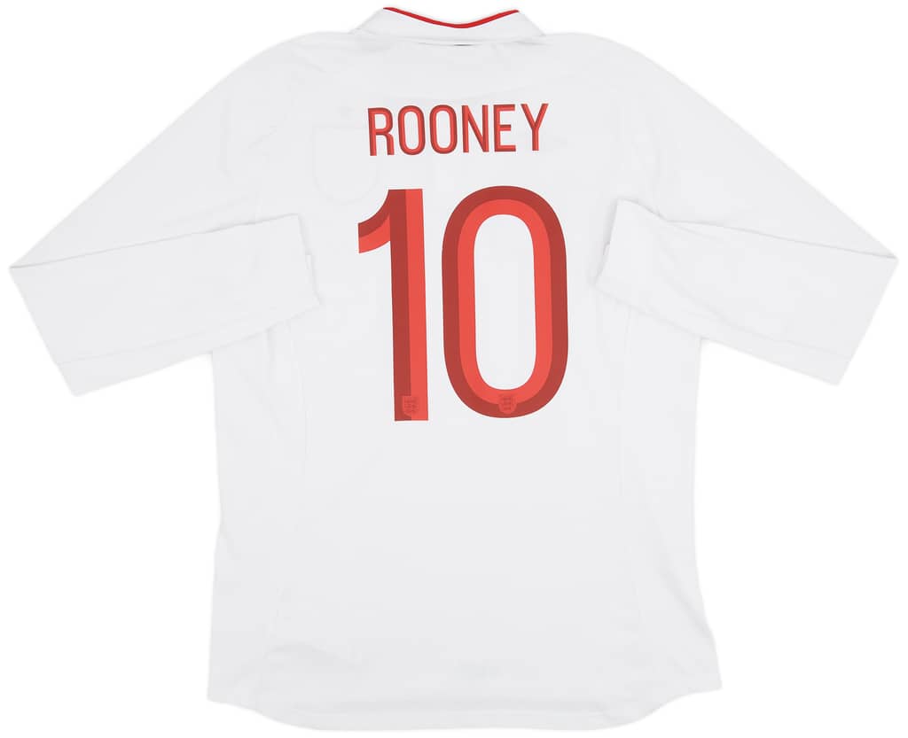 2012-13 England Home L/S Shirt Rooney #10 - 9/10 - (L)