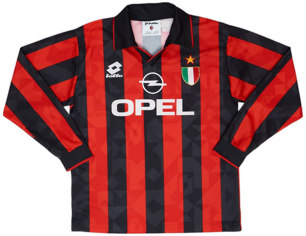 1994-95 AC Milan Home L/S Shirt - 8/10 - (S)