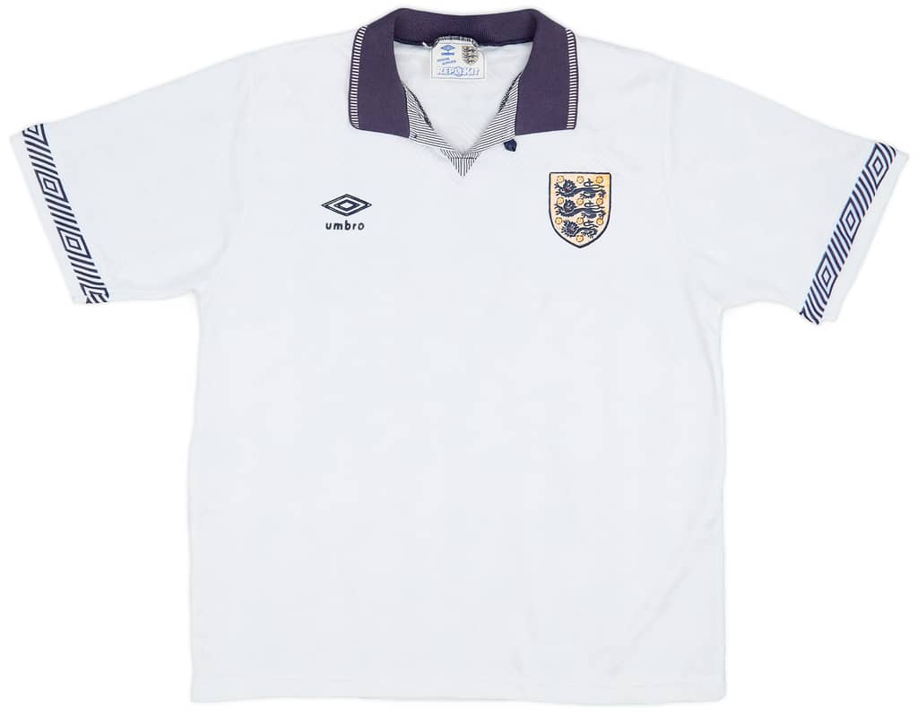 1990-92 England Home Shirt - 6/10 - (L)