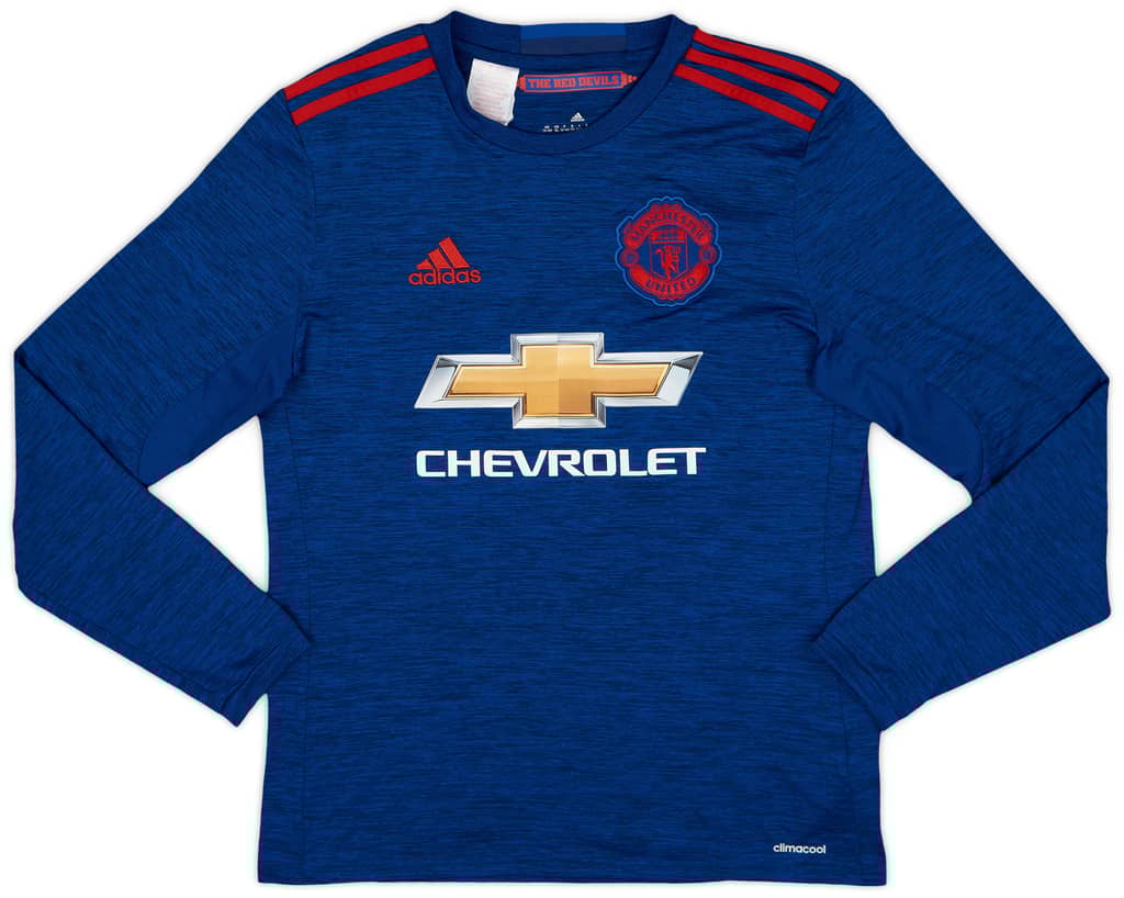 2016-17 Manchester United Away L/S Shirt - 9/10 - (XL.Boys)