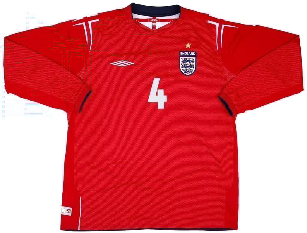 2004-06 England Away L/S Shirt Gerrard #4 - 8/10 - (XL)