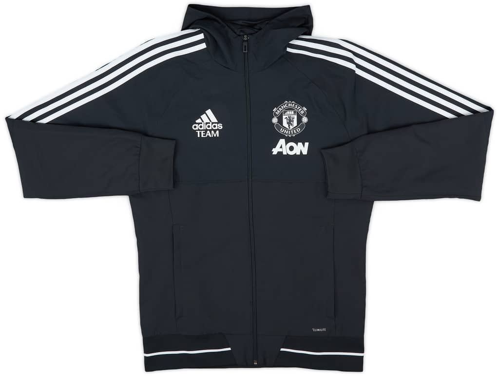 2017-18 Manchester United adidas Staff Issue Hooded Track Jacket - 8/10 - (S)