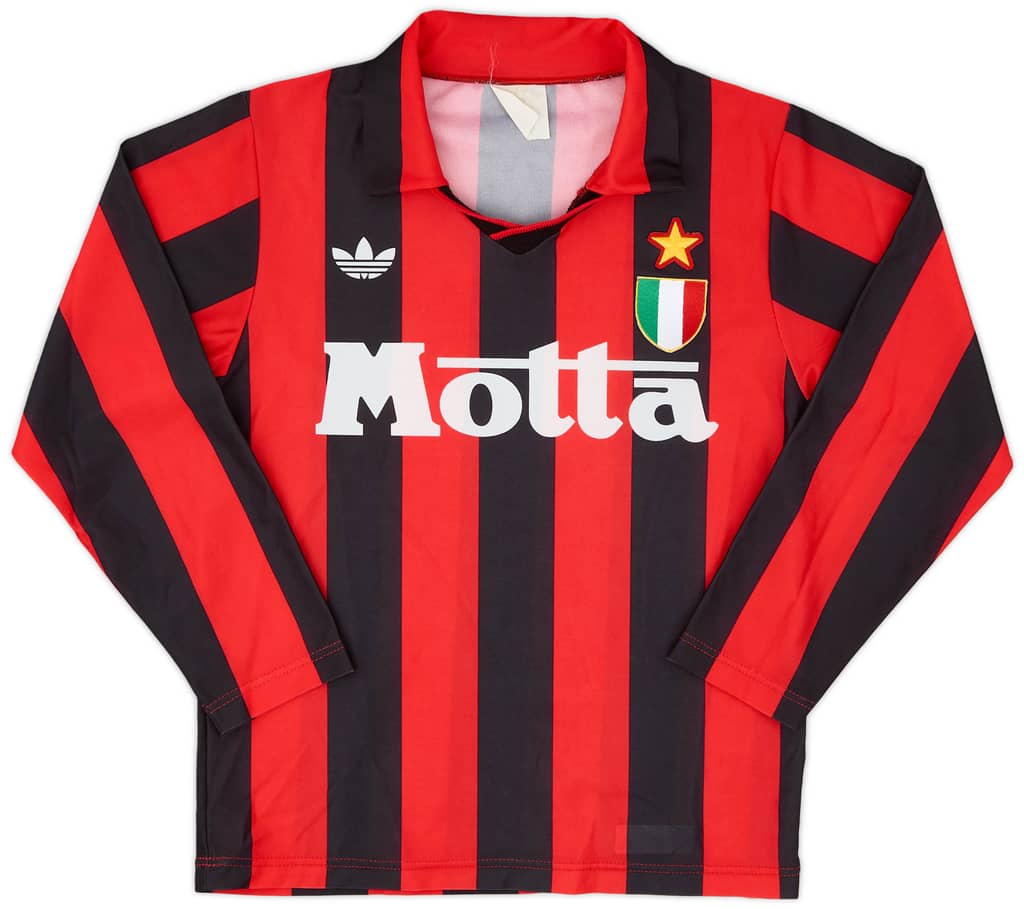1992-93 AC Milan Home L/S Shirt - 8/10 - (XL.Boys)