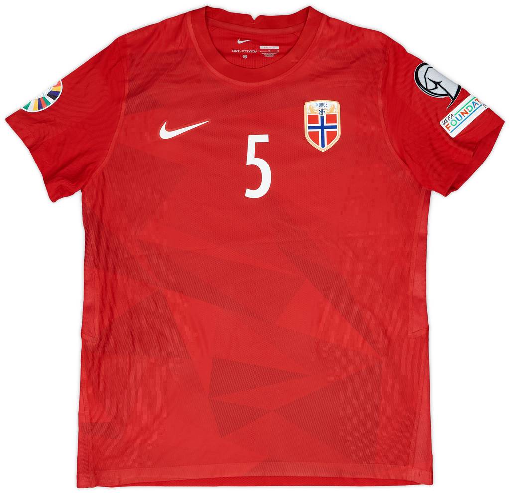 2022-23 Norway Match Issue European Championship Home Shirt Moller Wolfe #5