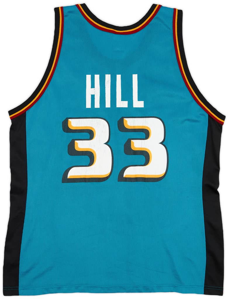 1996-00 Detroit Pistons Hill #33 Champion Away Jersey - 6/10 - (XL)