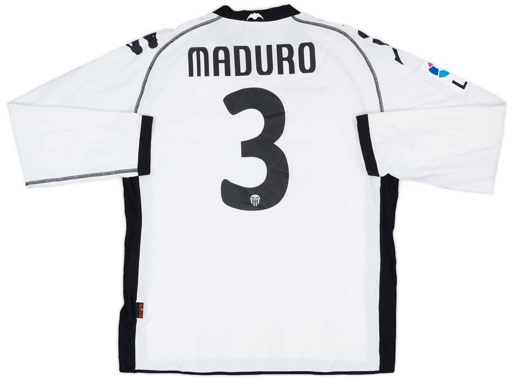 2010-11 Valencia Player Issue Home L/S Shirt Maduro #3