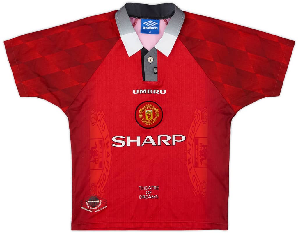 1996-98 Manchester United Home Shirt - 7/10 - (L.Boys)