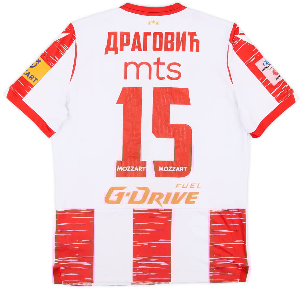 2021-22 Red Star Belgrade Match Issue Home Shirt Dragovic #15