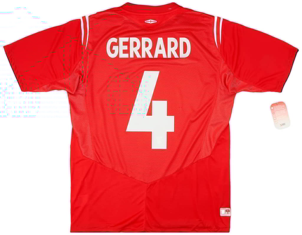 2004-06 England Away Shirt Gerrard #4 (XL)