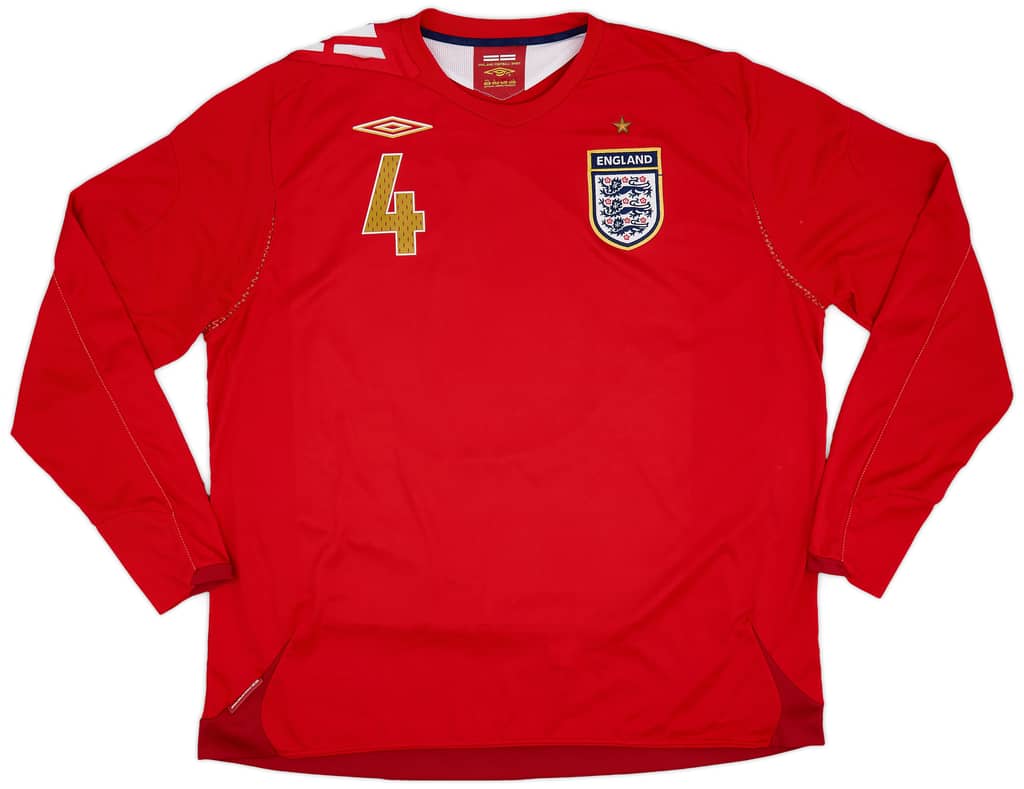 2006-08 England Away L/S Shirt Gerrard #4 - 8/10 - (XXL)