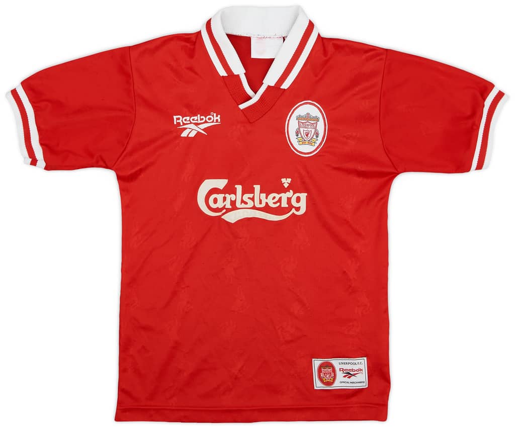 1996-98 Liverpool Home Shirt - 8/10 - (L.Boys)