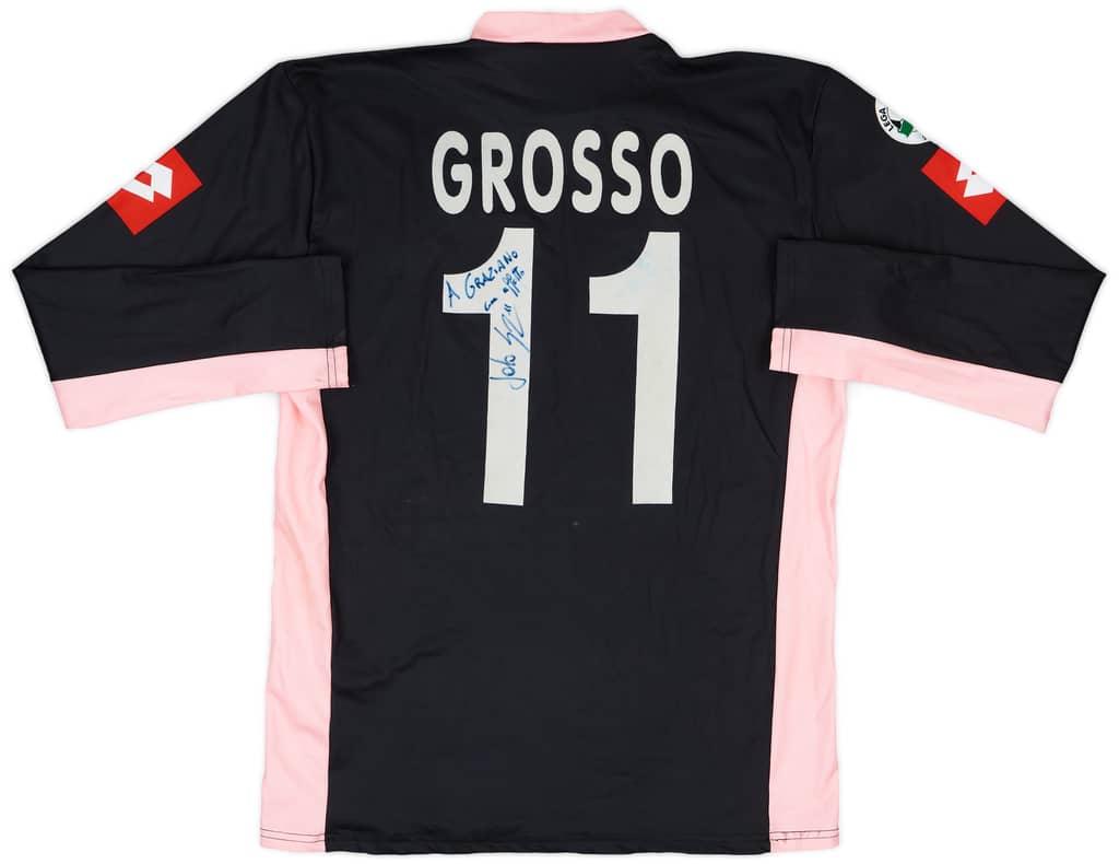 2004-05 Palermo Match Issue Signed Third L/S Shirt Grosso #11