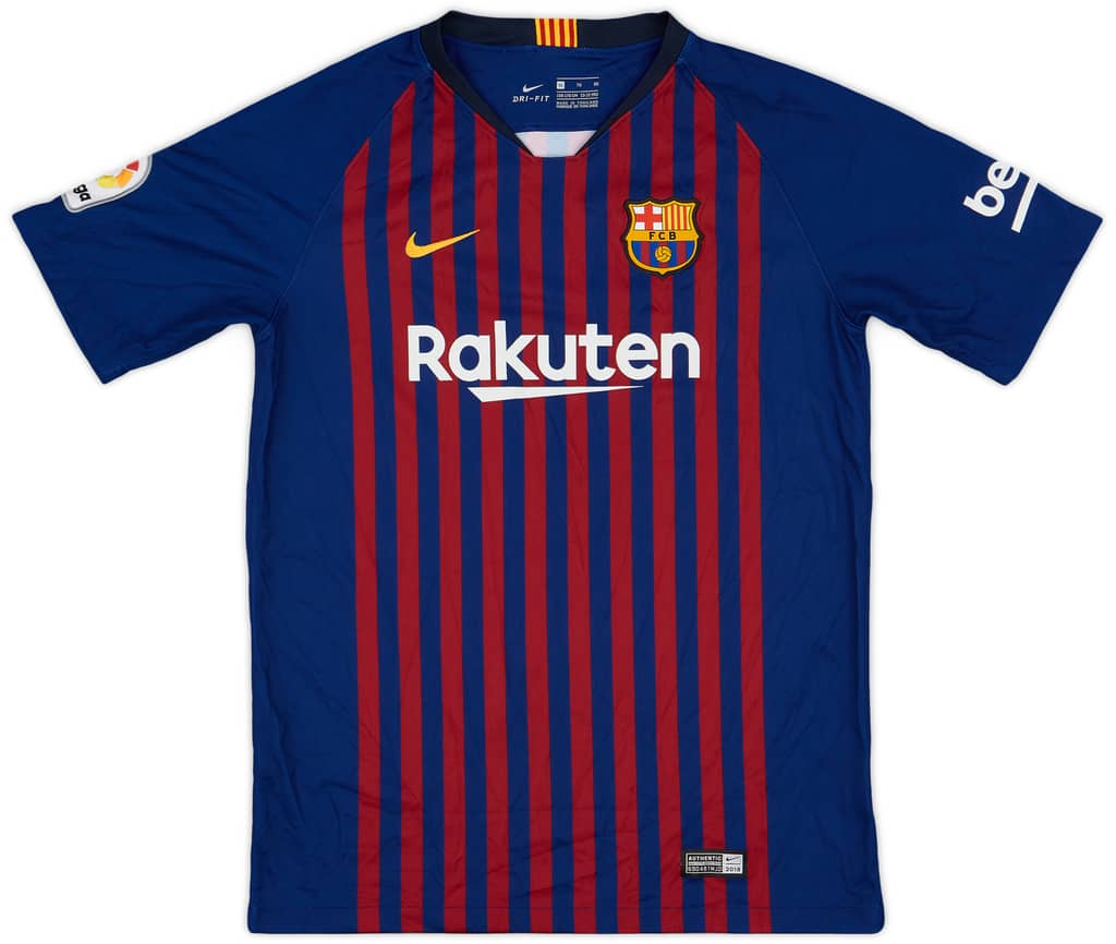 2018-19 Barcelona Home Shirt - 9/10 - (XL.Boys)