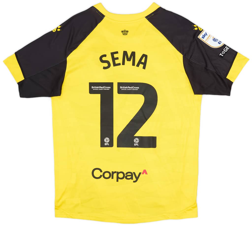 2023-24 Watford Match Issue Home Shirt Sema #12