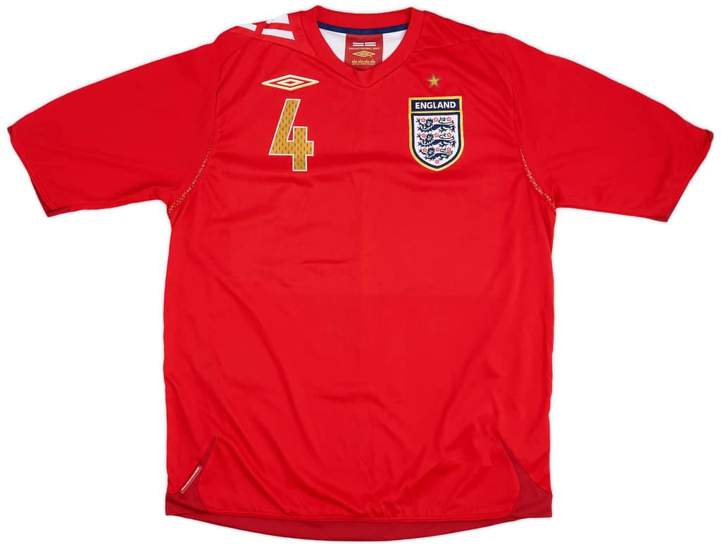 2006-08 England Away Shirt Gerrard #4 - 9/10 - (L)