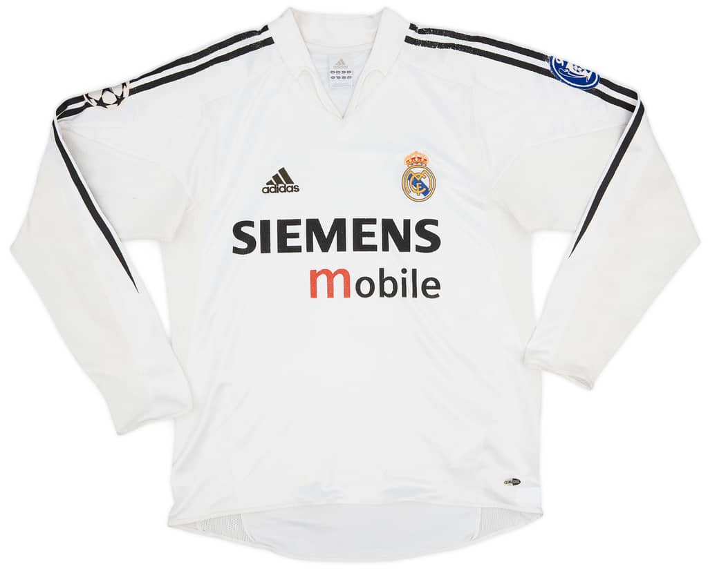 2004-05 Real Madrid Home L/S Shirt Zidane #5 - 6/10 - (S)