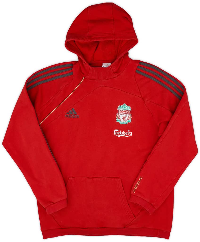 2009-10 Liverpool adidas Hooded Sweat Top - 9/10 - (L)