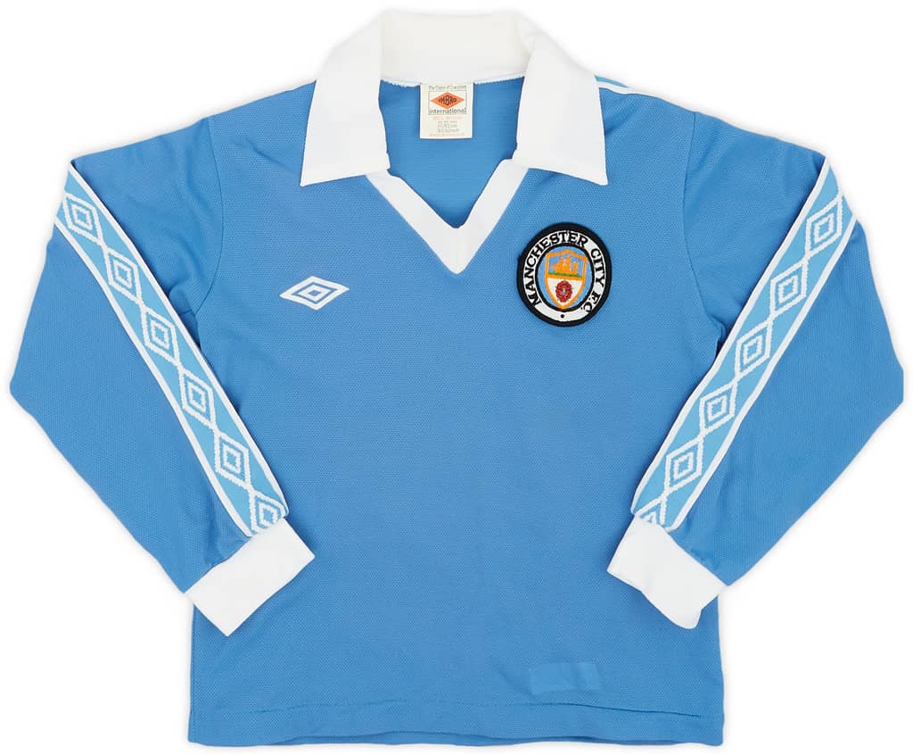 1977-81 Manchester City Home L/S Shirt - 9/10 - (M.Boys)