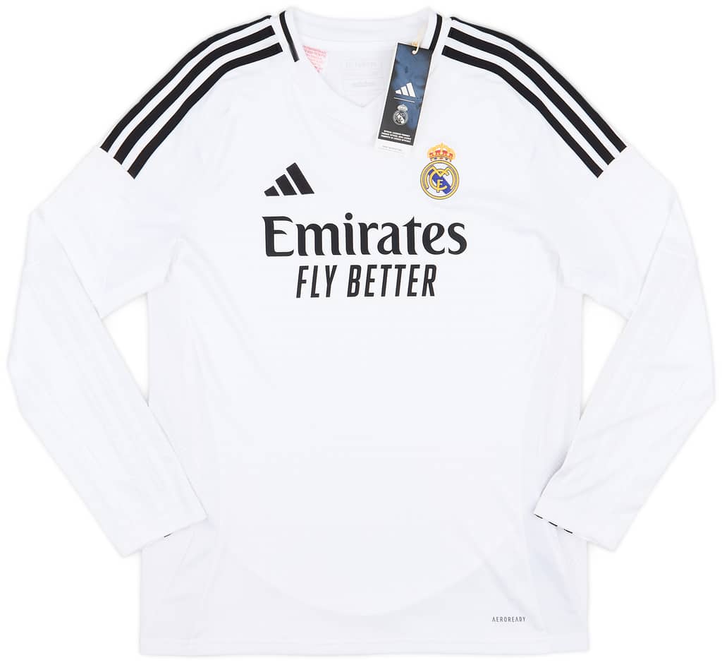 2024-25 Real Madrid Home L/S Shirt (KIDS)