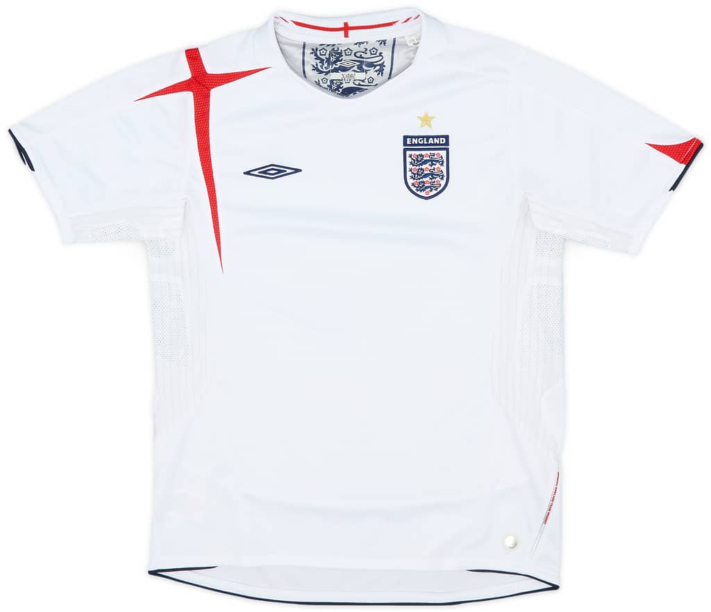 2005-07 England Home Shirt - 8/10 - (L.Boys)