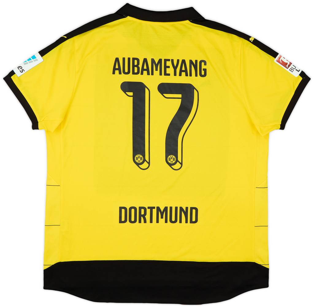 2015-16 Borussia Dortmund Home Shirt Aubameyang #17 - 8/10 - (XXL)
