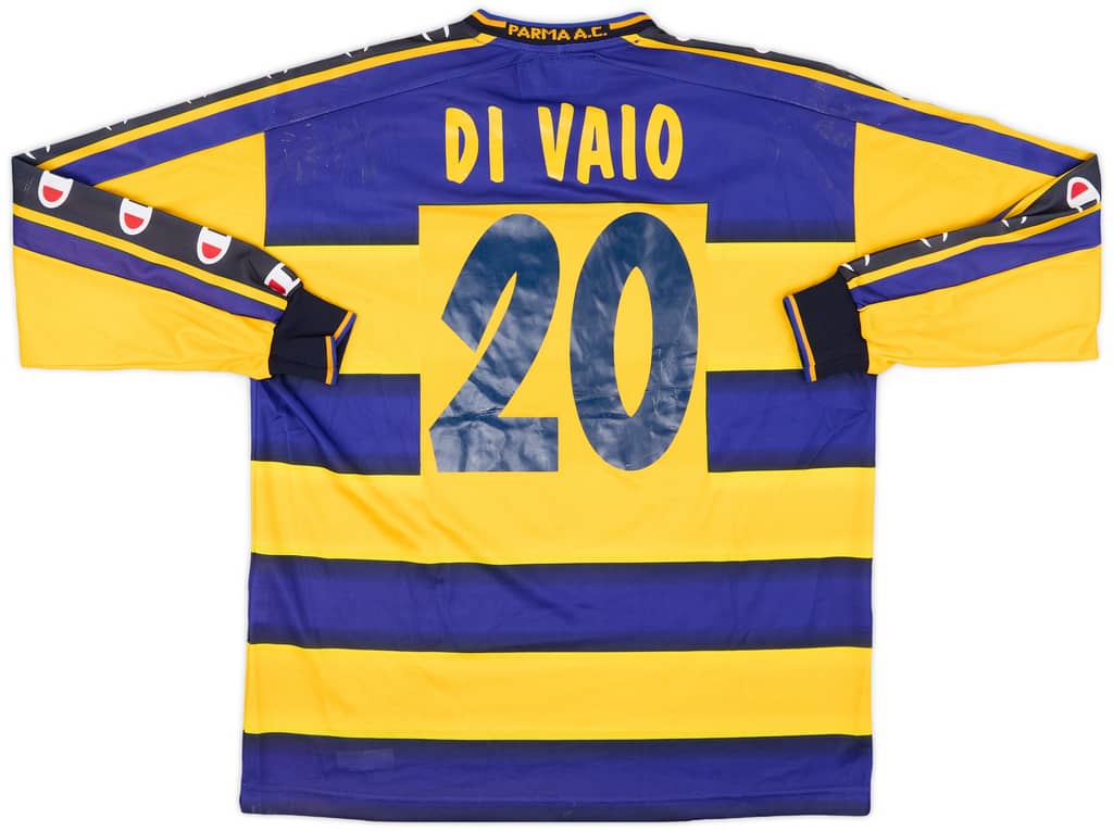2001-02 Parma Match Issue Coppa Italia Home L/S Shirt Di Vaio #20